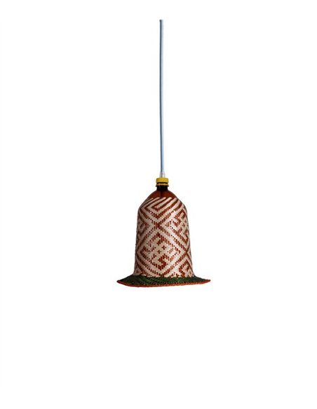 Lámpara colgante Eperara-Siapidara Single M-A - PET Lamp - Lámpara boho chic de fibra natural