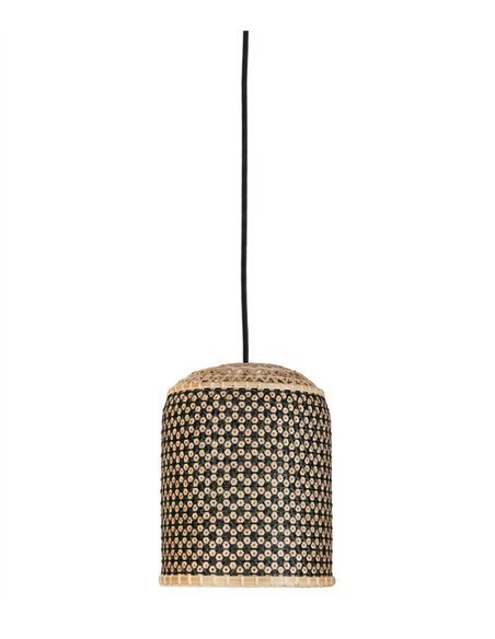 Lámpara colgante Pikul Single M - PET Lamp - Lámpara artesanal y reciclada, pantalla de fibra de bambú