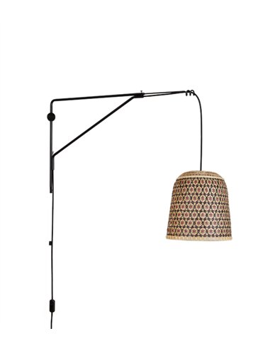 Aplique de pared Pikul Wall - PET Lamp - Diseño colgante con pantalla de fibra natural de bambú