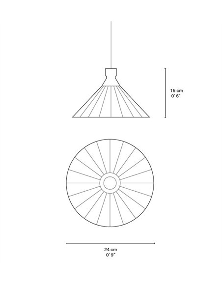 Lámpara colgante Eperara-Siapidara Single S-B - PET Lamp - Lámpara artesanal de fibra natural