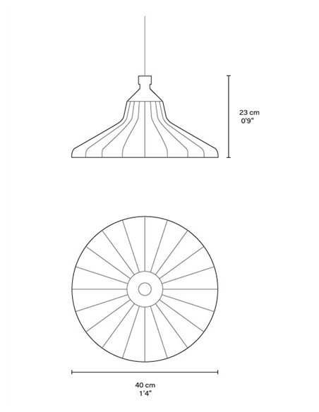 Lámpara colgante Eperara-Siapidara Single XL-B - PET Lamp - Diseño boho chic de fibras naturales, hecha a mano