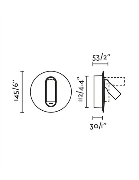Aplique de pared Timit - Faro - Foco orientable LED con USB