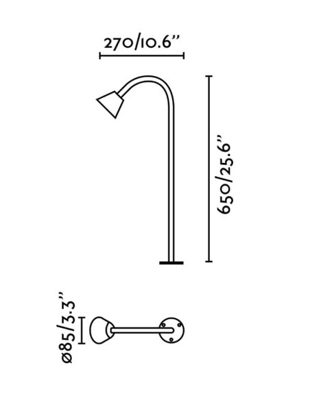 Baliza de exterior Lily - Faro - Lámpara moderna con brazo inclinado