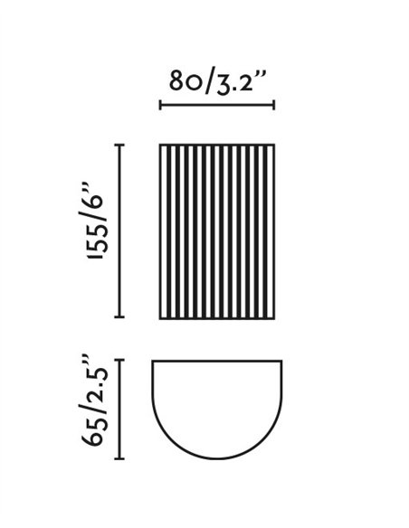 Aplique de pared Sole - Faro - Doble iluminación, pantalla estriada