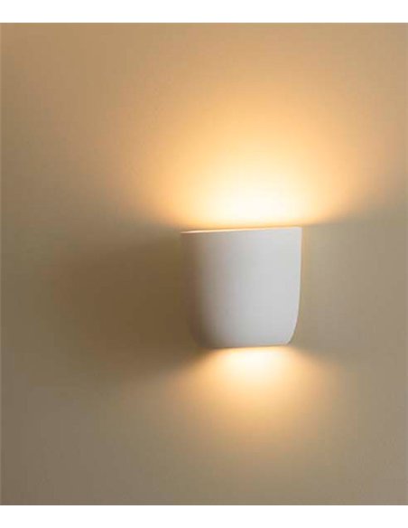 Aplique de pared Kappu - Faro - Lámpara moderna de yeso, luz bidireccional