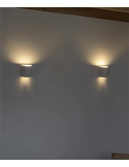 Aplique de pared Kappu - Faro - Lámpara moderna de yeso, luz bidireccional