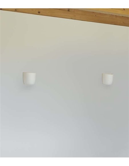 Aplique de pared Kappu - Faro - Lámpara moderna de yeso, luz bidireccional