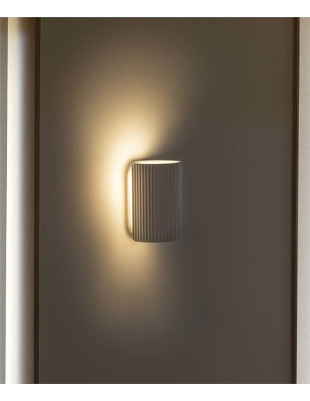 Aplique de pared Trama - Faro - Lámpara de yeso, luz unidireccional o bidireccional