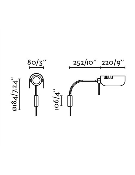 Aplique de pared Martinica - Faro - Lámpara de lectura con brazo orientable