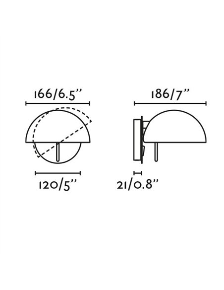 Aplique de pared Matilda - Faro - Lámpara orientable en blanco o negro