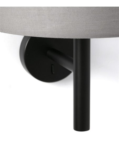 Aplique de pared Windsor - Faro - Pantalla gris, luz ambiental