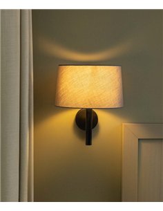 Aplique de pared Windsor - Faro - Pantalla gris, luz ambiental