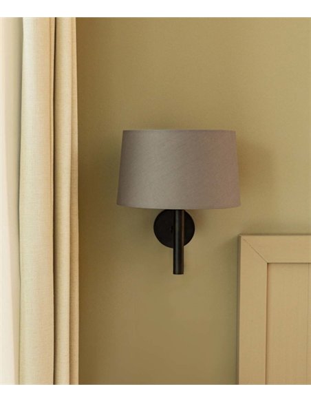 Aplique de pared Windsor - Faro - Pantalla gris, luz ambiental