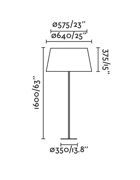 Lámpara de pie Windsor - Faro - Pantalla de tela gris