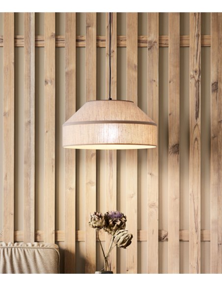Lámpara colgante Rizzo - Massmi - Pantalla de lino natural blanco