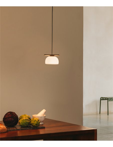 Lámpara colgante Belle Single Cristal - Nexia - Pantalla de vidrio