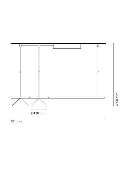 Lámpara colgante Belle Linear - Nexia - Diseño moderno lineal 