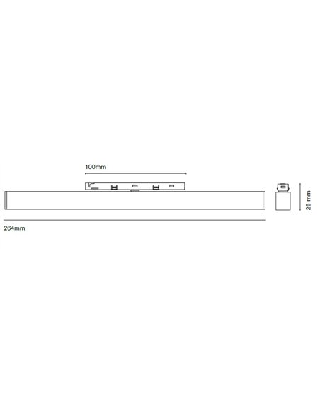 Lámpara de carril 48V Mini Dot - Nexia - Sistema lineal orientable