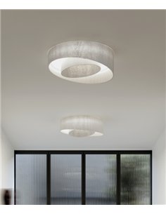 Plafón de techo Anel - a-emotional light - Pantalla decorativa de acero blanco