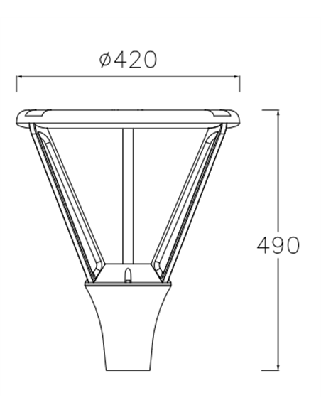 Cabezal farola Atenea - Iberlamp - Diseño moderno en antracita, LED 48W