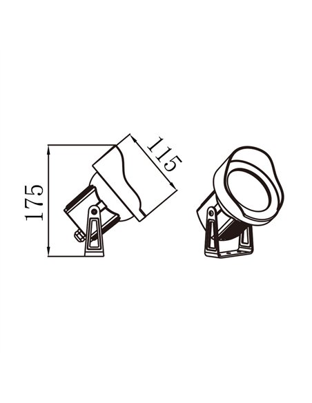 Foco proyector de exterior Cobra - Iberlamp – Foco orientable LED, antracita
