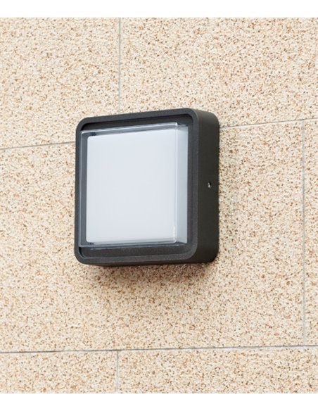 Lámpara de pared/techo de exterior Pilot - Iberlamp - Diseño cuadrado antracita