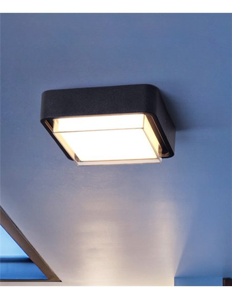 Lámpara de pared/techo de exterior Pilot - Iberlamp - Diseño cuadrado antracita