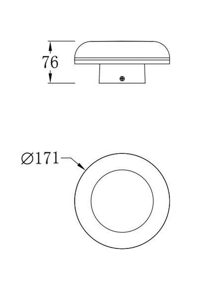 Aplique de pared de exterior Ova - Iberlamp - Lámpara minimalista redonda, Ø 19 cm