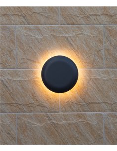 Aplique de pared de exterior Ova - Iberlamp - Lámpara minimalista redonda, Ø 19 cm 2
