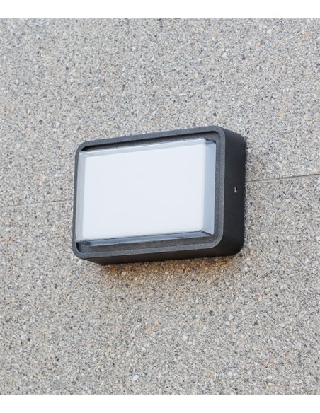 Lámpara de pared/techo Pilot - Iberlamp - Lámpara de exterior, diseño rectangular antracita