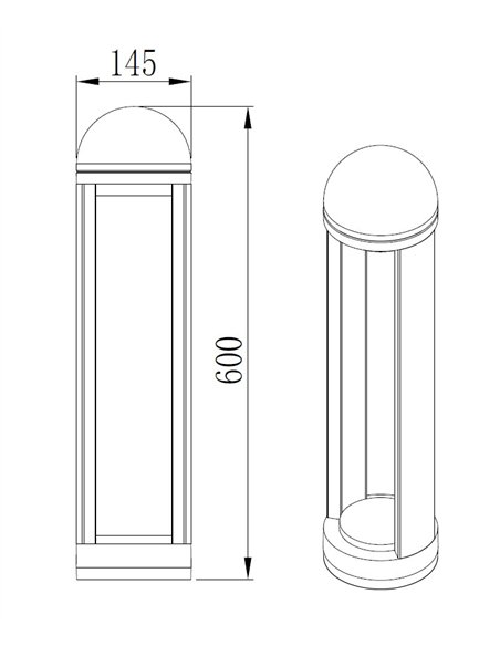 Baliza de exterior Gate - Iberlamp - Lámpara antracita, 60 cm