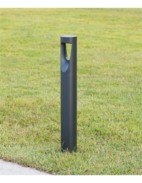 Baliza de exterior Bot - Iberlamp - Diseño antracita, altura: 82 cm