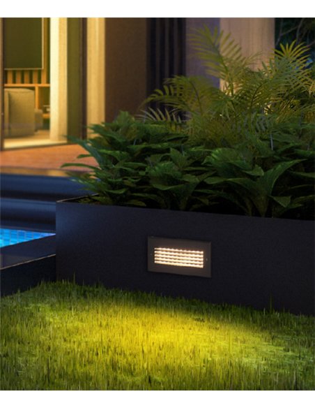Empotrable de pared de exterior Nerja - Iberlamp - Diseño lineal antracita