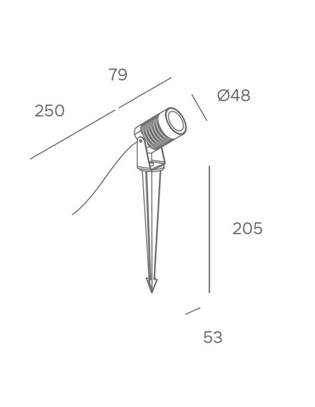 Proyector de exterior Vista - FORLIGHT - Lámpara con estaca orientable