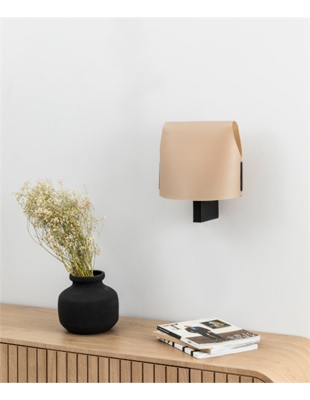 Aplique de pared Luang - Faro - Pantalla de pergamino en blanco o camel