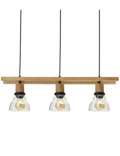 Lámpara colgante Galywood - IDP Lampshades - Lámpara lineal de madera y cristal 2
