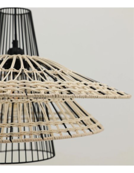 Lámpara colgante Farah - IDP Lampshades - Lámpara boho chic de ratán