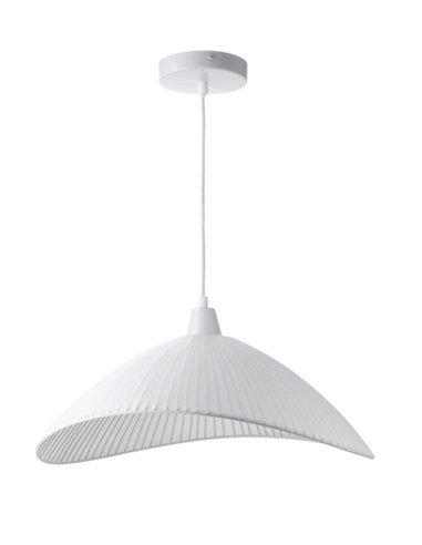 Lámpara colgante Makonis - IDP Lamphades - Lámpara decorativa blanca con pantalla curva