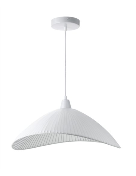 Lámpara colgante Makonis - IDP Lamphades - Lámpara decorativa blanca con pantalla curva