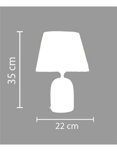Lámpara de mesa Alezio - IDP Lampshades - Lámpara de cerámica, pantalla de rafia