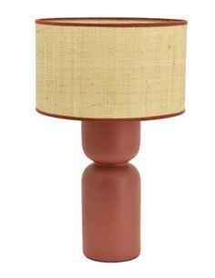 Lámpara de mesa Tamatao - IDP Lampshades - Lámpara de cerámica y pantalla de rafia 2