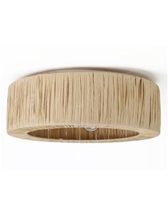Plafón de techo Gareth - IDP Lampshades - Lámpara de rafia boho chic 2