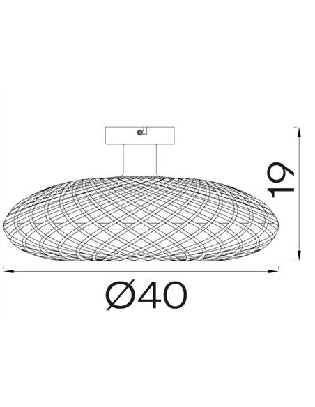 Plafón de techo Ceylan - IDP Lampshades - Plafón de mimbre natural