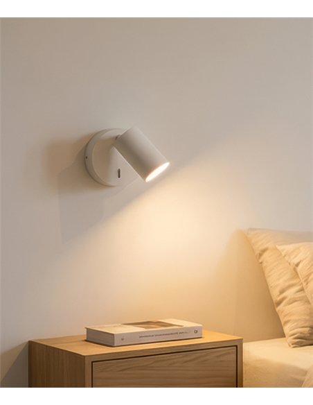 Aplique de pared Gina - ACB - Lámpara orientable en blanco o negro