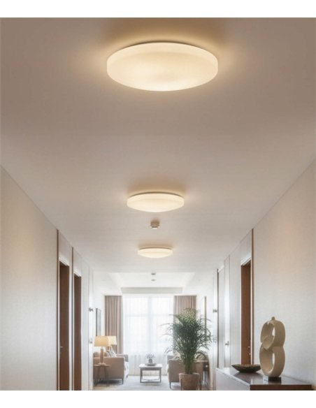 Plafón de Techo Moon - ACB - Plafón circular blanco para baño