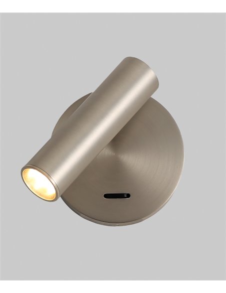 rev-Aplique de pared Atria – ACB – Superficie, Lámpara de lectura, Cabezal orientable, Negro/Níquel 