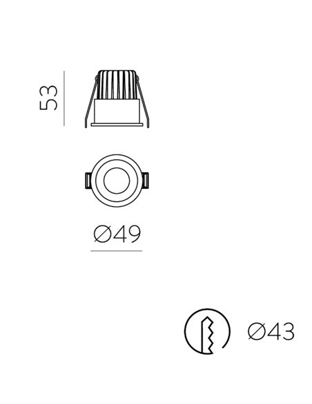 rev-Lámpara empotrable Kidal – ACB – Downlight blanco, LED 3000/4000K