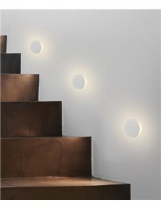 Empotrable de pared Miura – ACB – Aluminio blanco, LED 3000K, Ø 4.8 cm