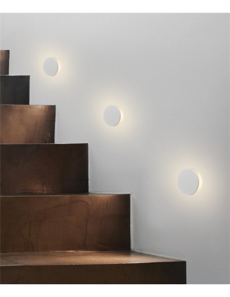 Empotrable de pared Miura – ACB – Aluminio blanco, LED 3000K, Ø 4.8 cm