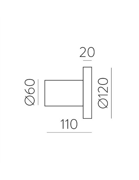 rev-Aplique de pared Corvus – ACB – Lámpara redonda negra Ø 12 cm, LED 3000K